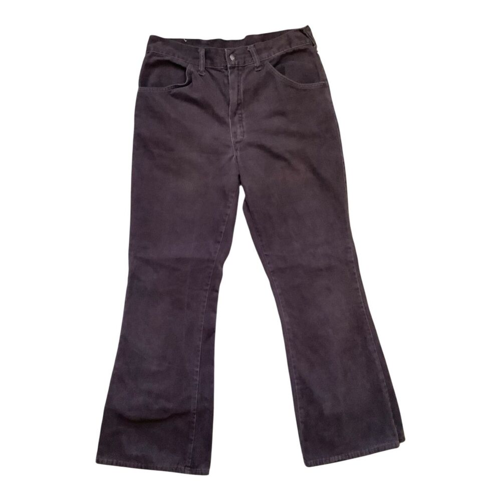 Vintage 70s Big Yank Brown Flare Pants Bell Bottom Jeans Size 27True Mid Rise